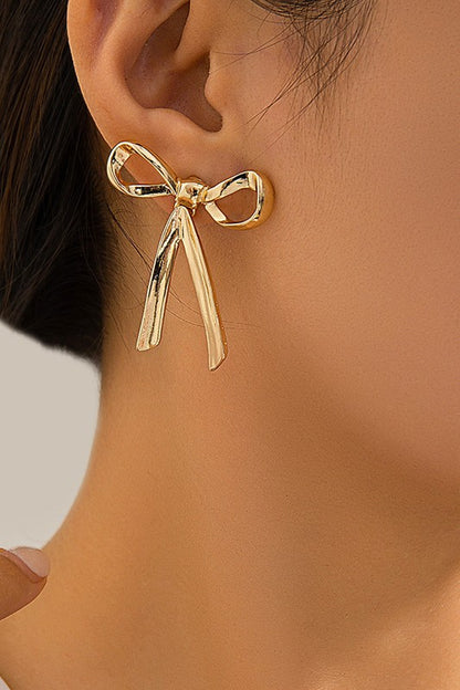 Metallic Bow Earrings