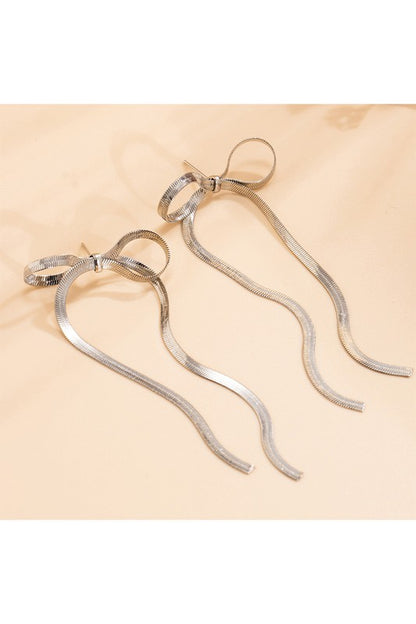 Metallic Bow Earrings