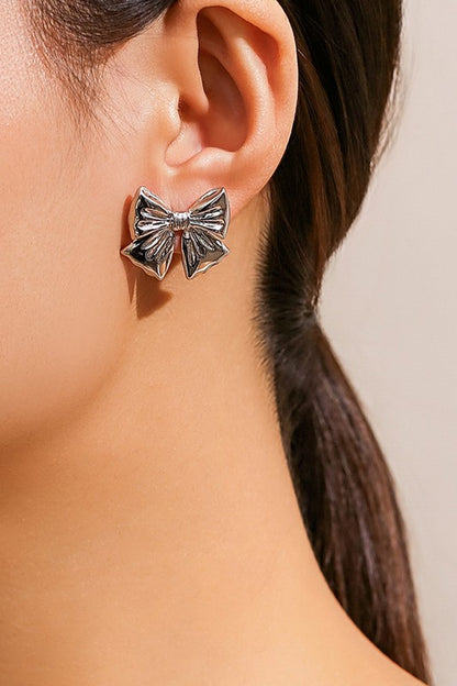 Metallic Bow Earrings