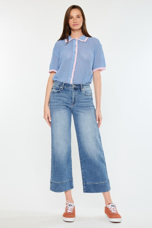 Kancan Kells Crop Wide Leg Jeans