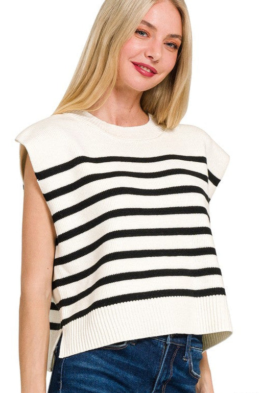 Carlsbad Striped Sleeveless Knit Top