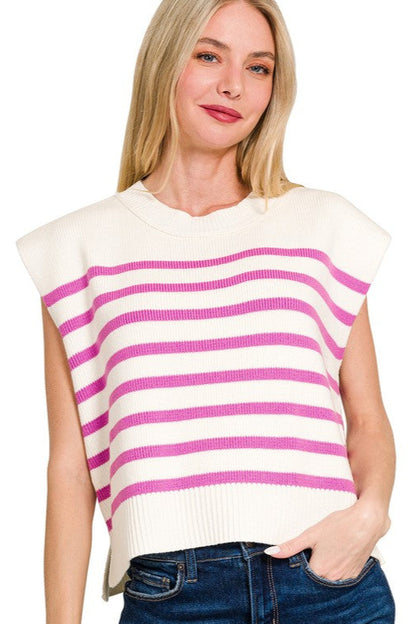 Carlsbad Striped Sleeveless Knit Top