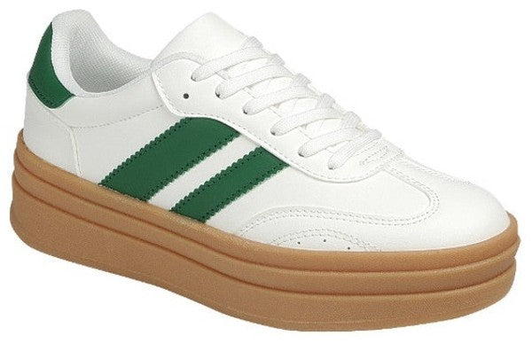 Girls Topping Striped Platform Sneakers