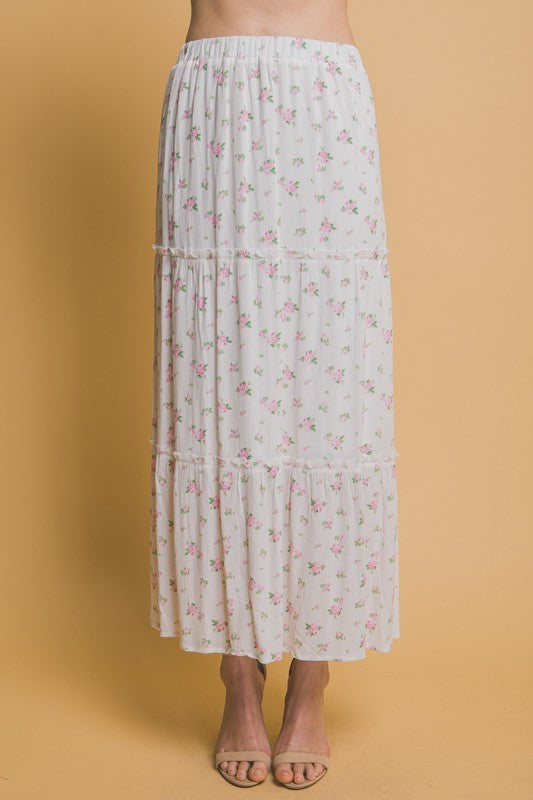 Buttercup Vintage Floral Maxi Skirt