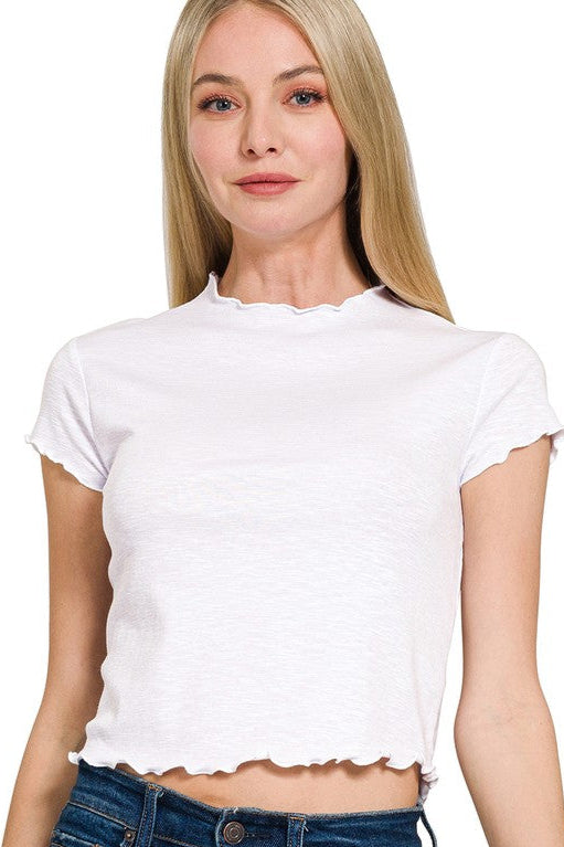 **SALE** Jemma Lettuce Trim Tee (Size Small)
