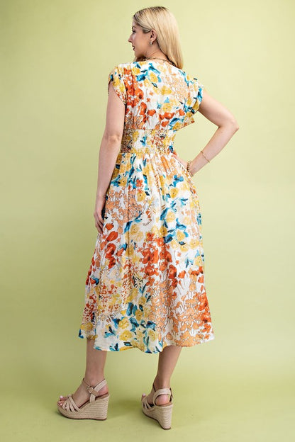 Chasity Floral Full Zip Dress