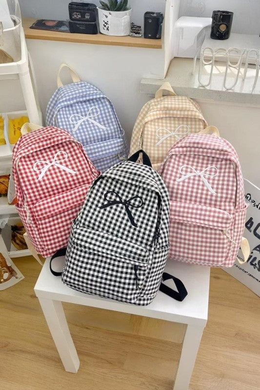 Gingham Bow Backpack