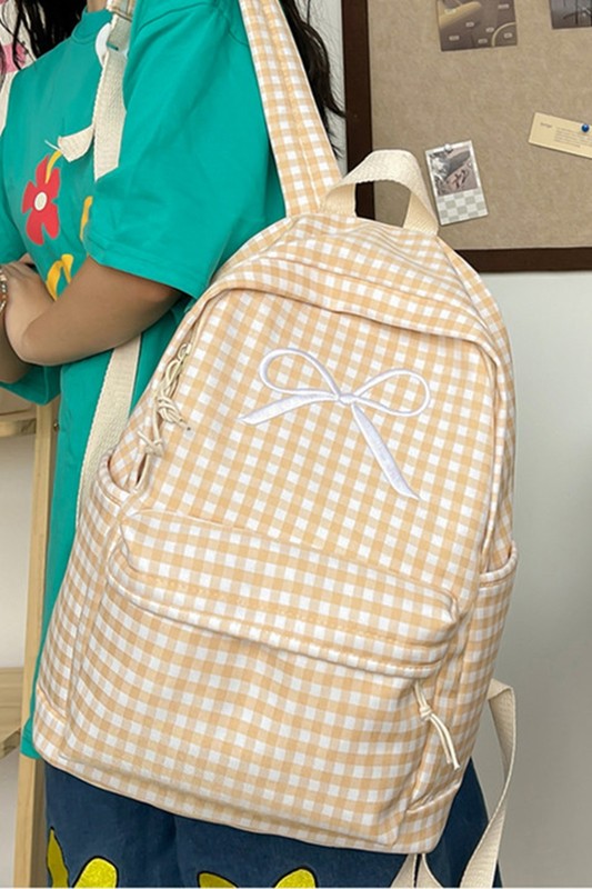 Gingham Bow Backpack