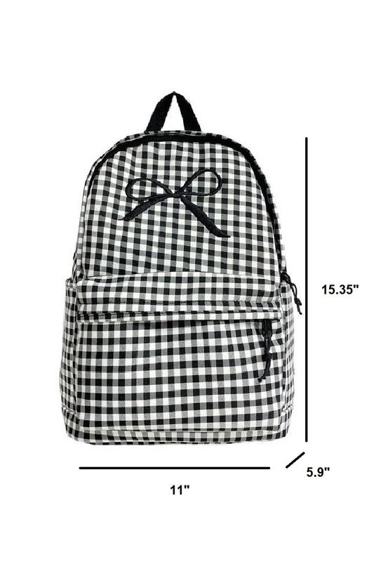 Gingham Bow Backpack