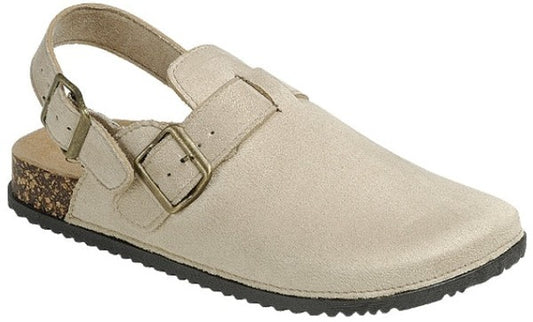 Girls Suede Berk with Back Strap Ivory Slide