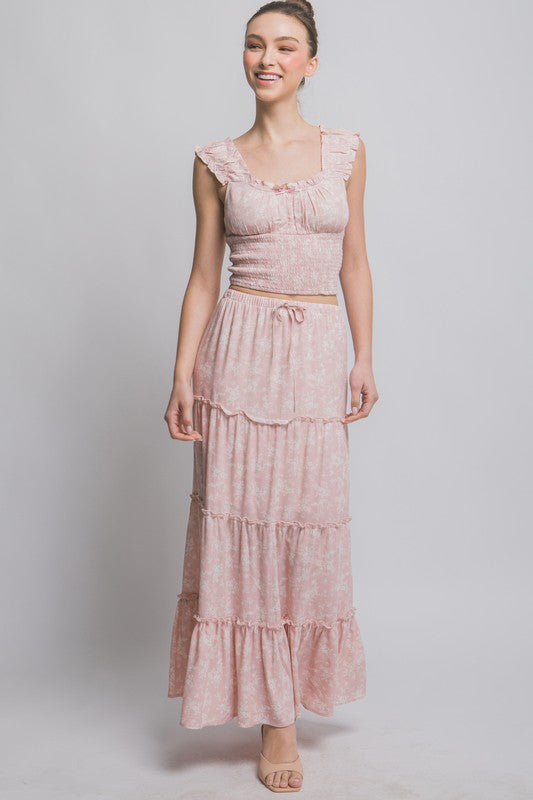 Constance Ivory Floral Maxi Skirt