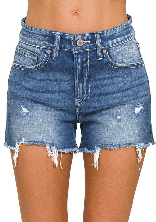 Zenana Tulsa Frayed Shorts