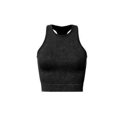 Mineral Ribbed Racerback Crop Tank