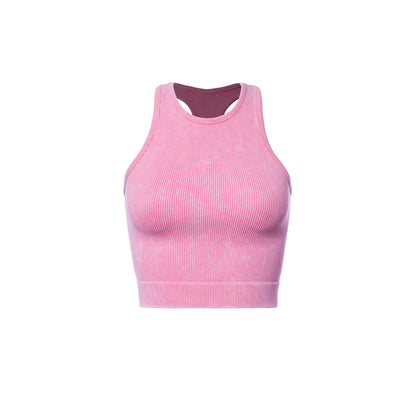 Mineral Ribbed Racerback Crop Tank
