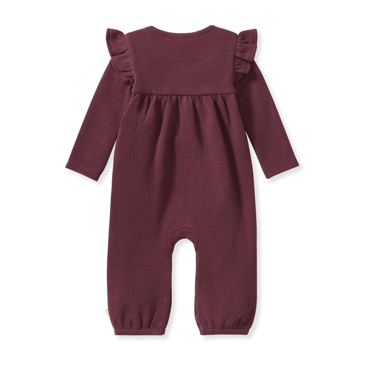 Baby Girls Burt's Bees Thermal Maroon Henley Jumpsuit