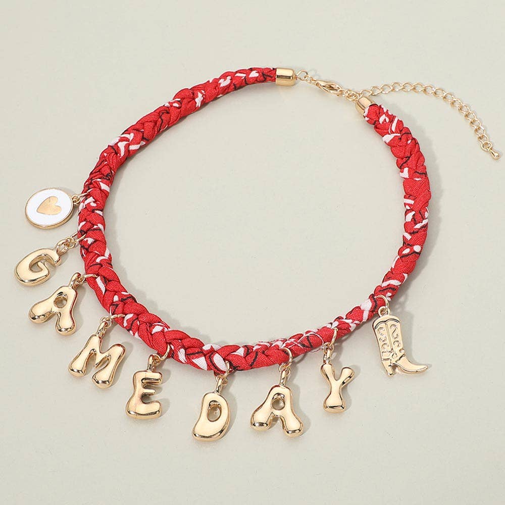 Scarlett Game Day Bandana Charm Necklace