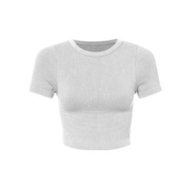 Mineral Waffle Fitted Crop Tee