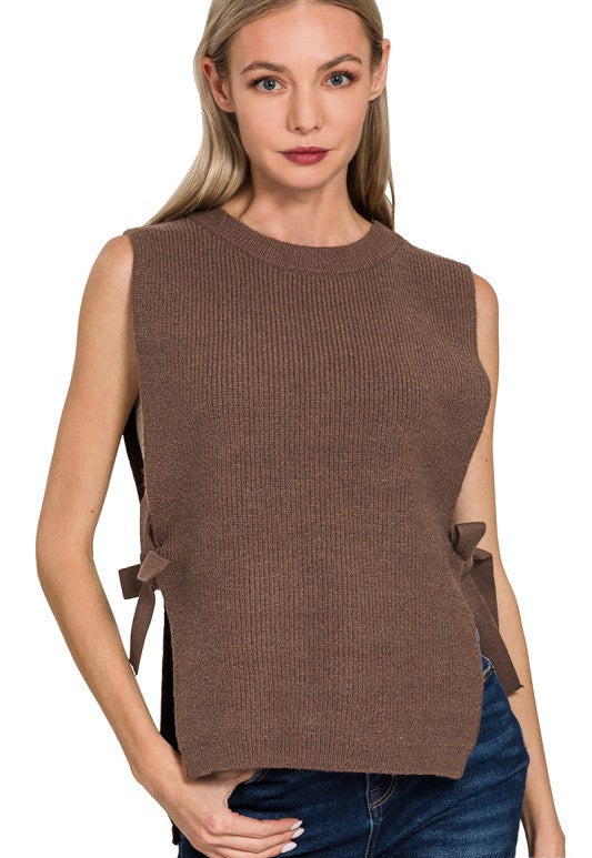 Reese Side Tie Knit Vest