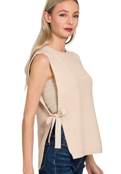 Reese Side Tie Knit Vest