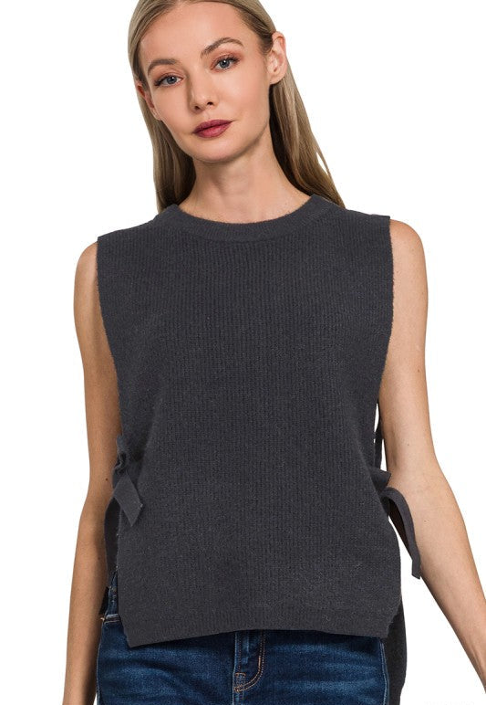 Reese Side Tie Knit Vest