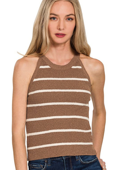 Ophelia Striped Jewel Knit Tank