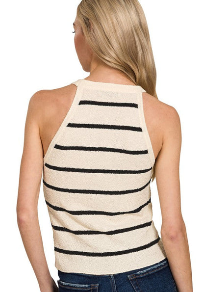 Ophelia Striped Jewel Knit Tank