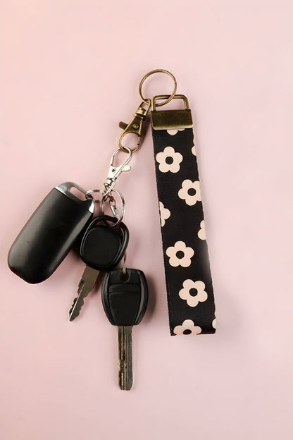 Whimsy Printed Wristlet Keychain