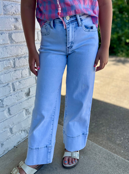 Girls Kancan Kassie LW Crop Wide Leg Jeans
