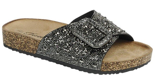 Girls Berk Rhinestone Single Buckle Sandals