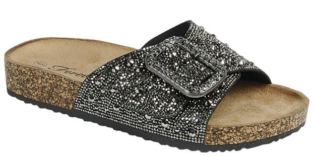 Girls Berk Rhinestone Single Buckle Sandals
