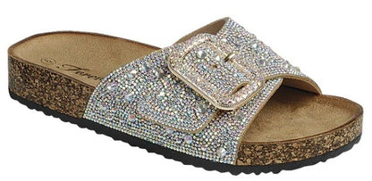 Girls Berk Rhinestone Single Buckle Sandals