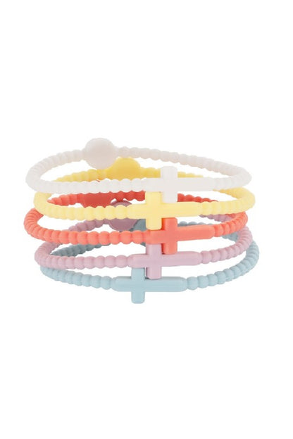Cross Silicone Bracelet Set