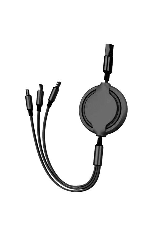 Retractable 3-n-1 Universal Fast Charging Cable
