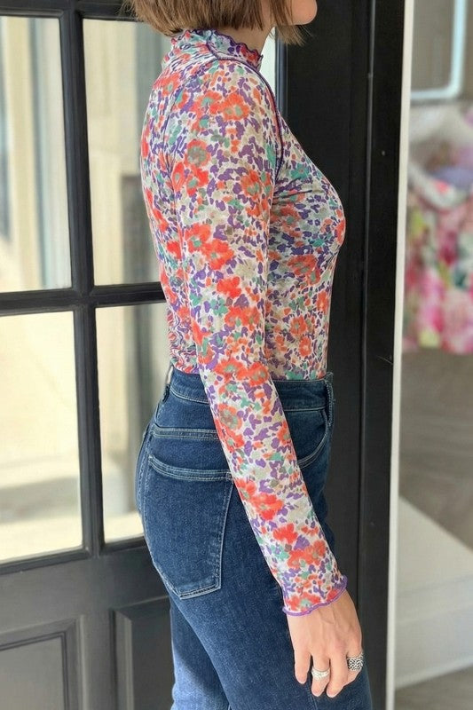 Sybil Floral Mesh Top