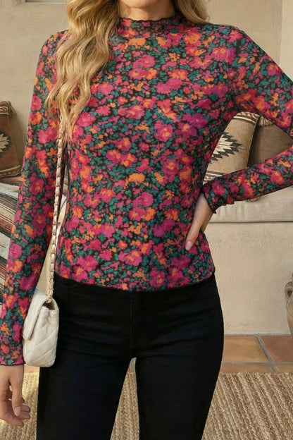 Sybil Floral Mesh Top