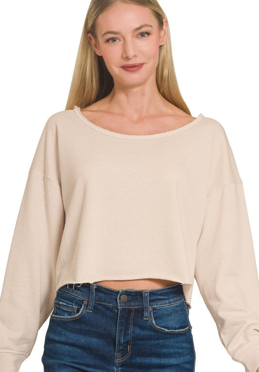 Ginny Oversized Crop Longsleeve Top