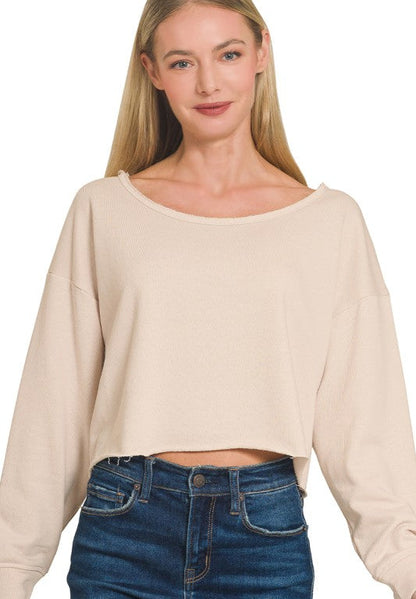 Ginny Oversized Crop Longsleeve Top