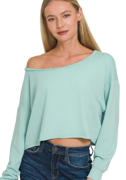 Ginny Oversized Crop Longsleeve Top