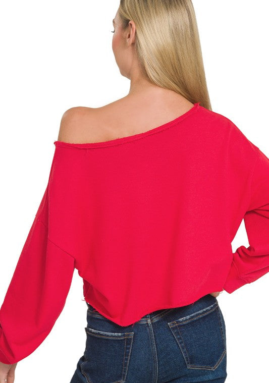 Ginny Oversized Crop Longsleeve Top