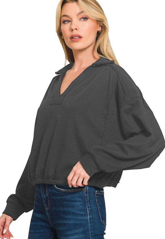 Noelle Oversized Collared Top