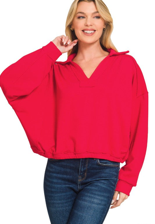 Noelle Oversized Collared Top