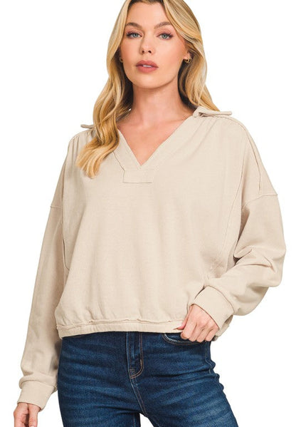 Noelle Oversized Collared Top