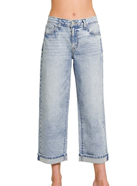 Zenana Redburn Cropped Straight Jeans