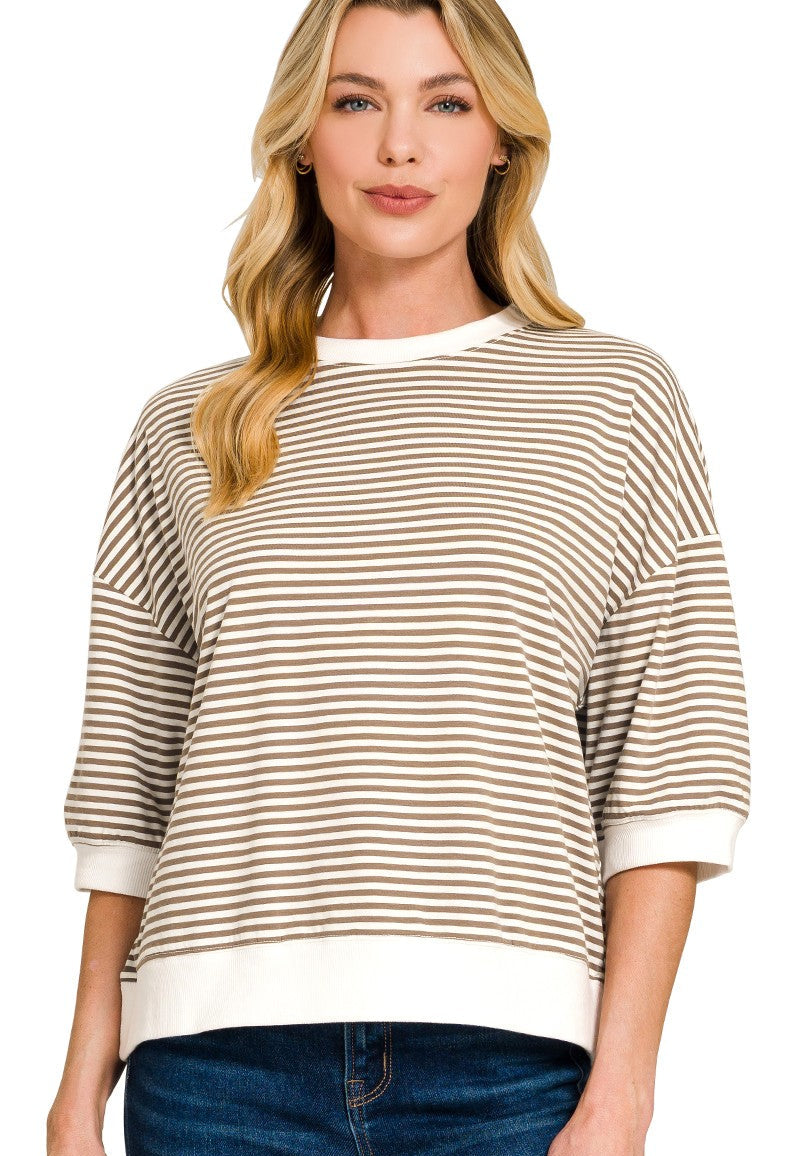 Anna Striped Banded Boxy Top