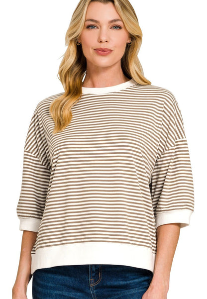 Anna Striped Banded Boxy Top