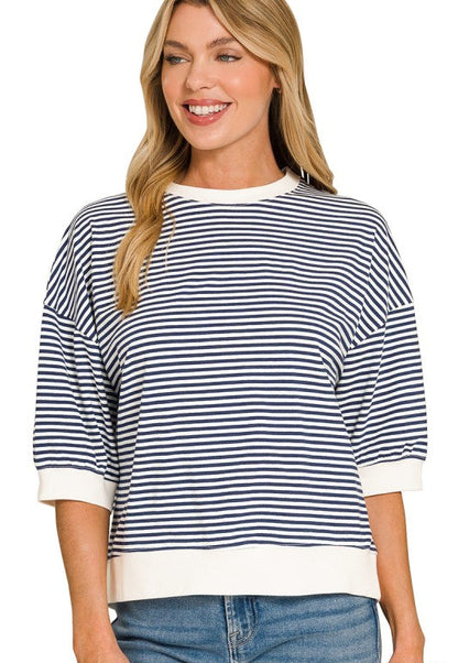 Anna Striped Banded Boxy Top