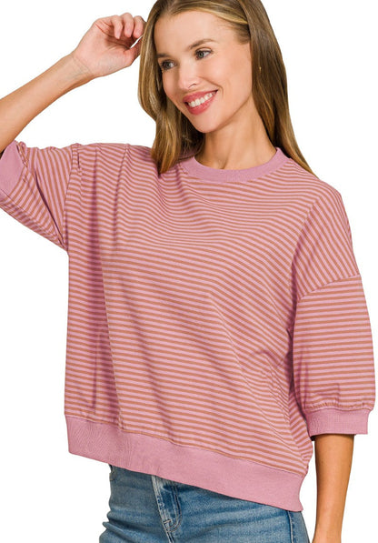 Anna Striped Banded Boxy Top