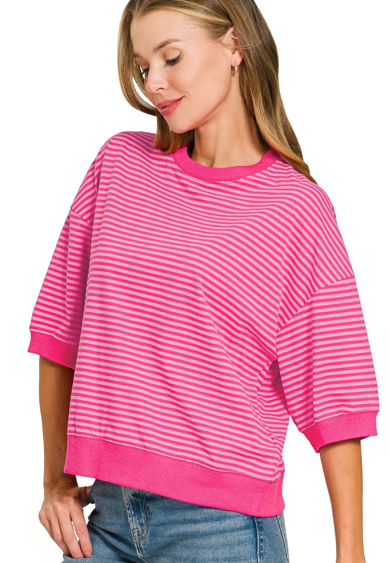 Anna Striped Banded Boxy Top