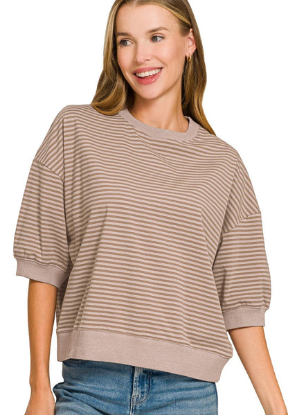 Anna Striped Banded Boxy Top