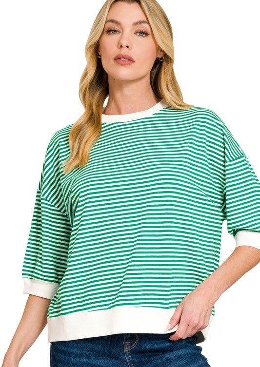 Anna Striped Banded Boxy Top
